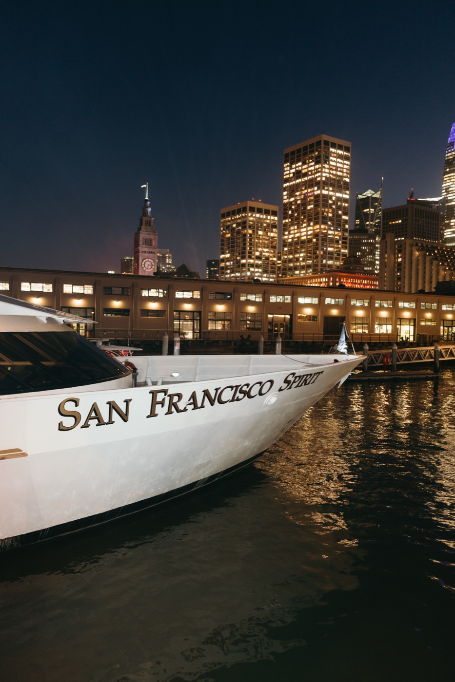 Three-story yacht on San Francisco Bay